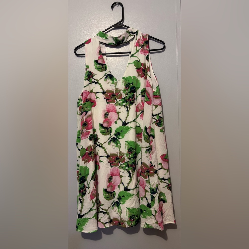 Green and Pink Floral Dress
